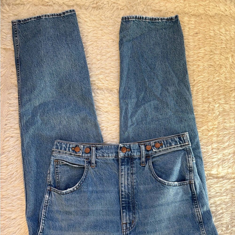 Madewell Straight Leg Blue Denim Jeans